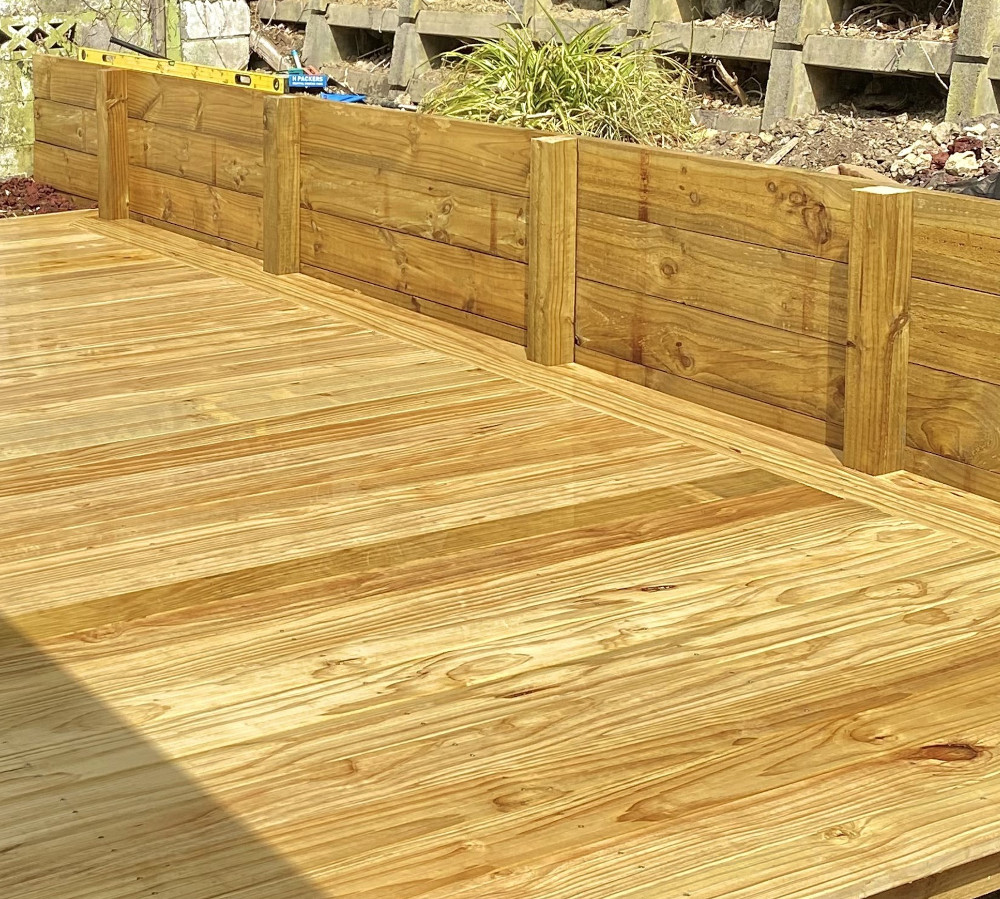 Deck and retaining wall project in Milford, North Shore